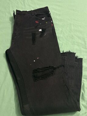 Gallery Dept painted workshop Black distressed denim jeans
